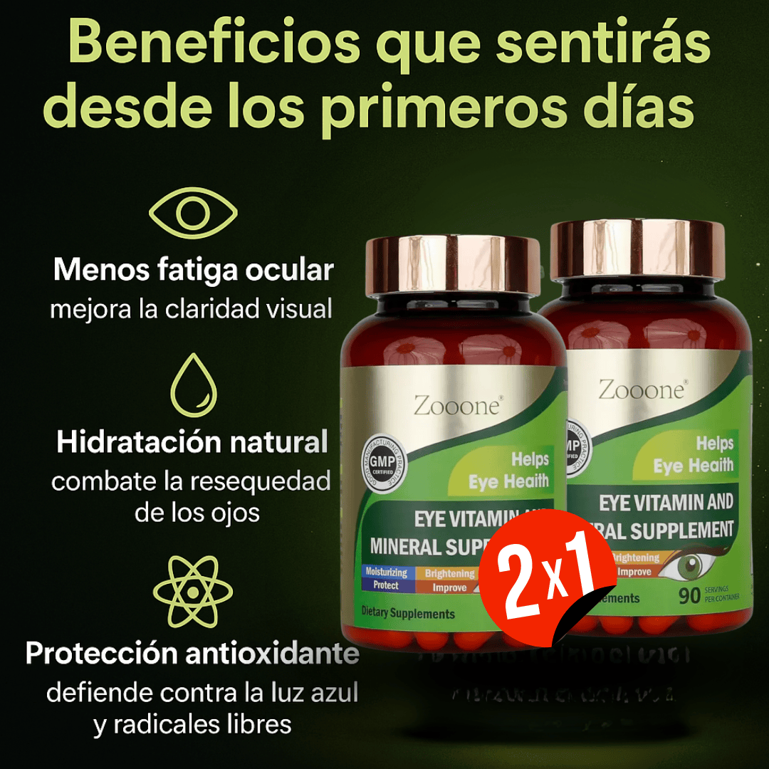 Zooone™ Suplemento de Luteína para los ojos FORMULA AMERICANA ¡SOLO POR HOY 2X1!