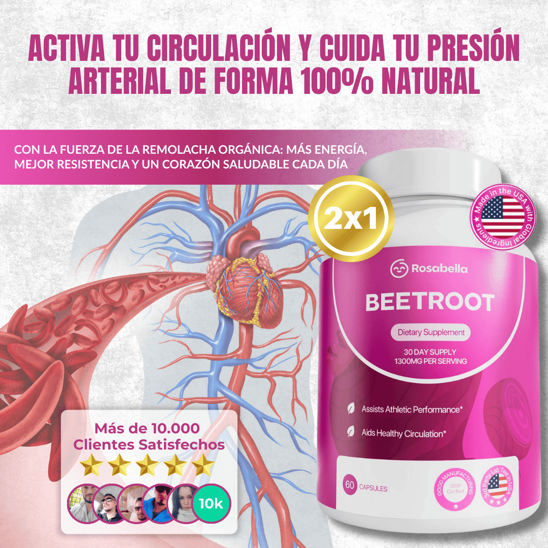 BEETROOT| Cápsulas de Remolacha para favorecer la circulación y la vitalidad ¡OFERTA 2X1!